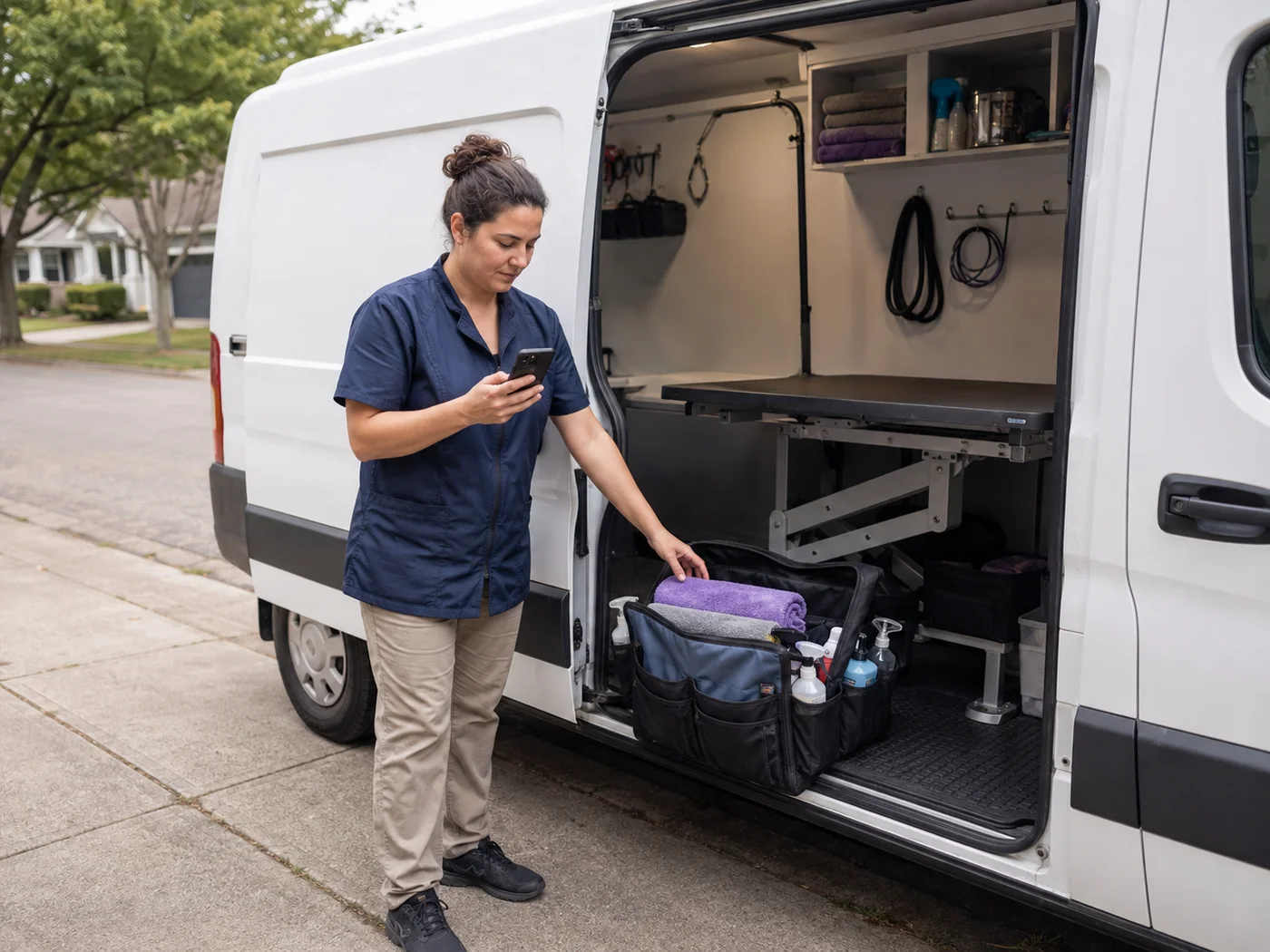 A solo contractor using online booking